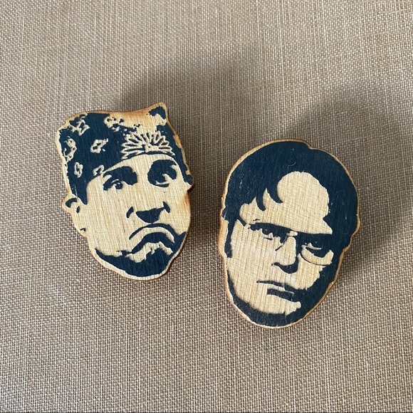 The Office Michael Dwight Head Wooden Magnets - Picture 3 of 3